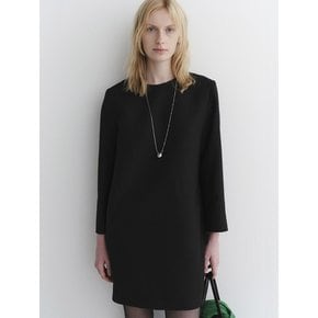 plain tweed dress_black