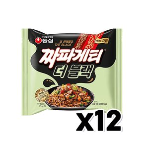 농심 짜파게티 더블랙 봉지라면 116g x 12개