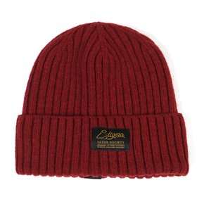 LABEL WOOL BEANIE BURGUNDY