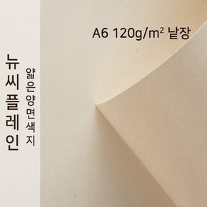 종이문화 뉴씨플레인 얇은 양면색상지 120g A6 No.03 아이보리 낱장 1매 색지