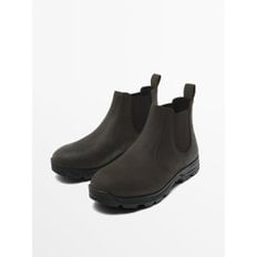 Leather sock ankle boots with vibram® detail 12058450700