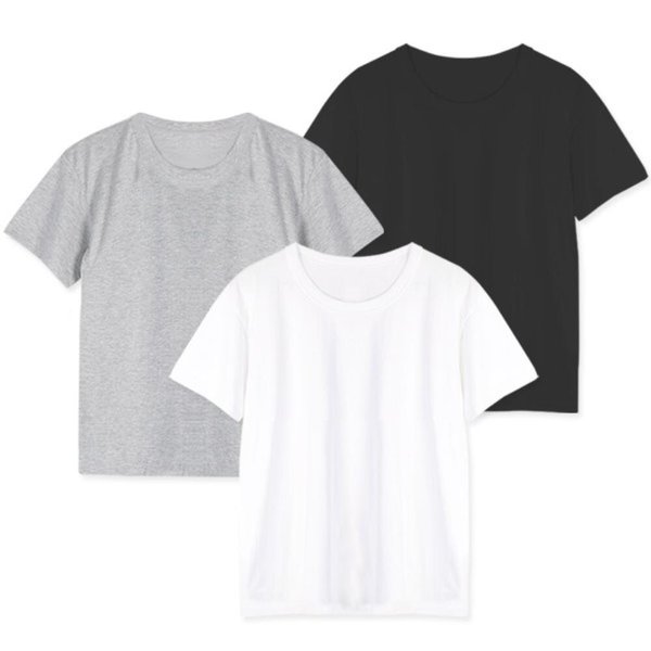 [옷자락] 남자 여자 베이직 심플 코마사면 데일리 박시 반팔티