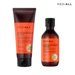 MEDIALL 두피 청정 단백질 모발 손상 케어 트리트먼트 200ml+샴푸 100ml 시트러스향