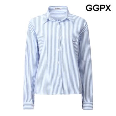 GGPX 루즈핏 스트라이프 자수 셔츠 (GP8SH006B)