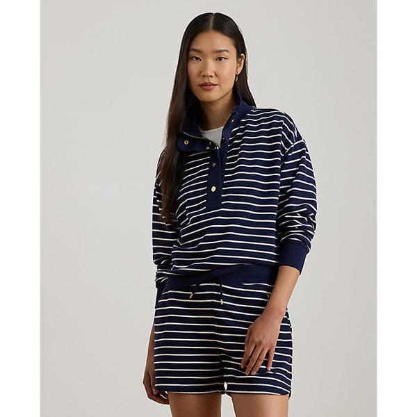 스트라이프 프렌치 테리 모크넥 스웨트셔츠(WMLRKNIS6820214410)