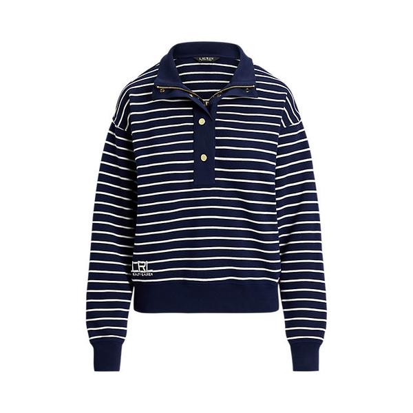 스트라이프 프렌치 테리 모크넥 스웨트셔츠(WMLRKNIS6820214410)