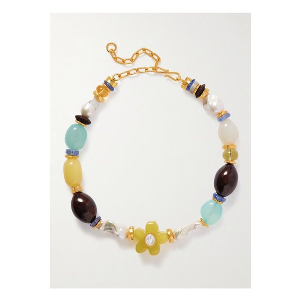 리지 포르투나토 미스트플라워 골드 도금 멀티스톤 비즈 네크리스 멀티컬러 46376663162907532