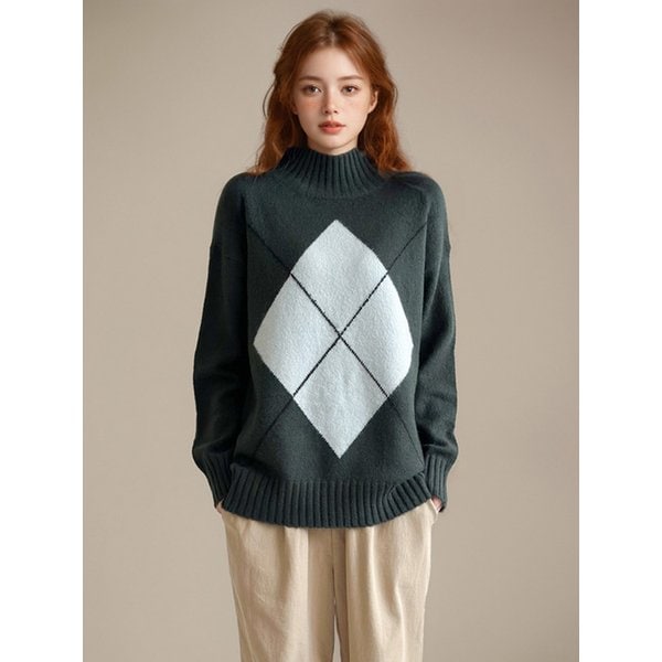 [STSD] 하프 터틀넥 루즈핏 니트