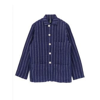 해외드레익스 드레익스 PIN STRIPE HEAVY LINEN CHORE NAVY WHITE