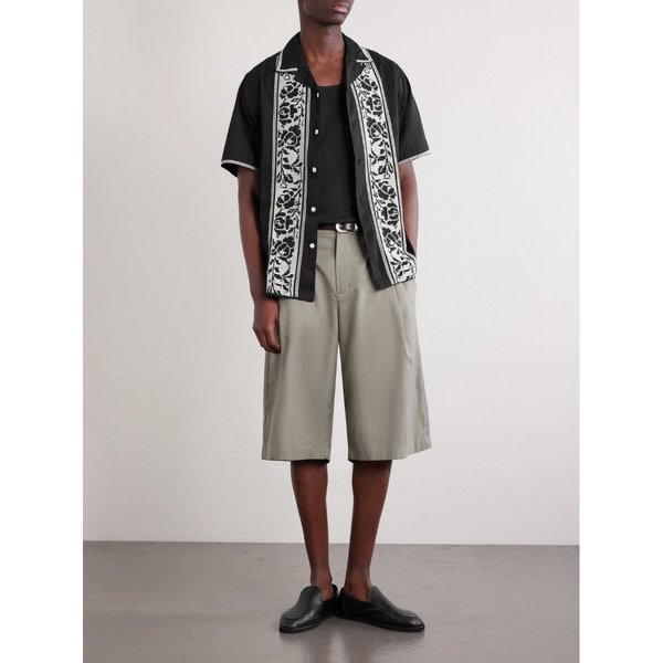 포르투기스 플란넬 컨버터블 칼라 자수 코튼 셔츠 46376663163010604