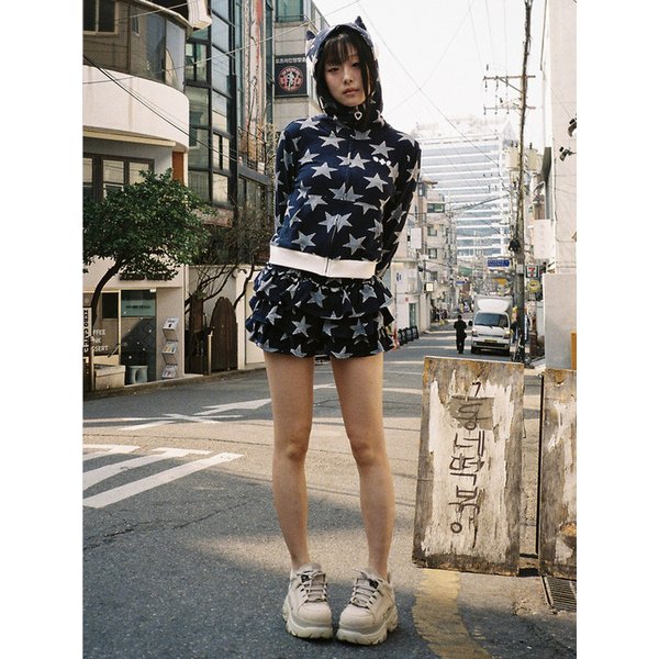 Angel of Star Ruffle Skirt - NAVY