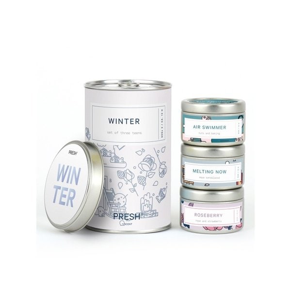 PRESH 캔들 winter SMALL 3P SET 60g x 3 윈터 세트