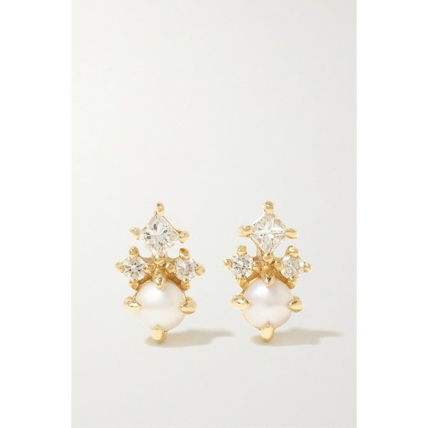 마테오 더 리틀 싱스 14k 골드 다이아몬드 진주 이어링 34344356237475461