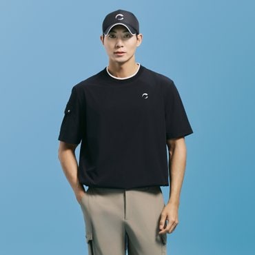 챌린저 남성 티핑 포인트 라운드 반팔 우븐탑