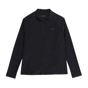 N252WRG410 여성 베이직 집업 래쉬가드 CARBON BLACK