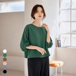 퍼프 7부 라운드 블라우스_T2607BL118C