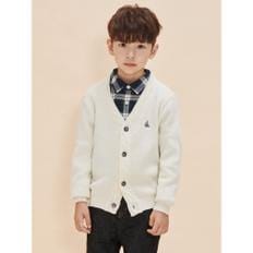 [BEANPOLE KIDS] [Essential] 울 플레인형 자카드 카디건  아이보리 (BI485AUE10)