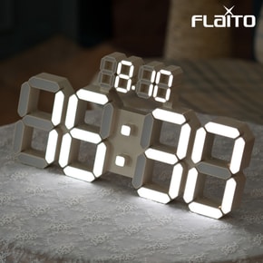 플라이토 데이즈 3D LED 인테리어 벽시계 38cm 크림화이트