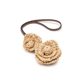 우먼 로렌 랄프로렌 레더  Crocheted 스트로 플라워 참 - 내추럴 로렌 탄 11465083