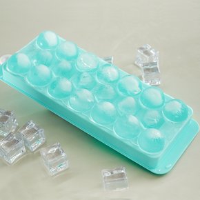 1+1 리빙코디 아이스 얼음 트레이 다각형 20구 원형 얼음틀 뚜껑포함