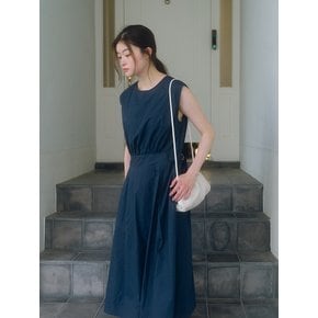 Line Flare Long Dress - Navy