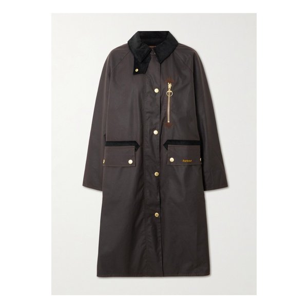 에베트 코듀로이 트리밍 왁스 코튼 트렌치 코트 브라운 46376663162881833