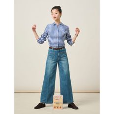 아웃포켓 와이드 데님 팬츠  블루 (BF5321C07P)