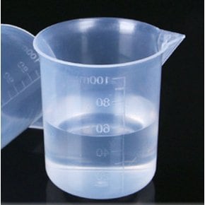 액체 계량 측정 50ml 100ml 플라스틱 비커 주둥이 소분 실험용 요리 재료 정량