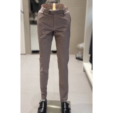 본 린넨 울 혼방 스판 슬림핏 캐주얼 밴딩 슬랙스 레드브라운 BN2MTA316RB