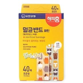 댕냥이패턴 반창고 표준형 40매 반창고밴드 일반밴드