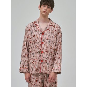 이루시다 텐셀 모달 릴리의 빈티지숲 패턴 긴팔 세트 남성 잠옷