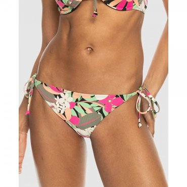 이스퀘어 4823543 Roxy Womens Printed Beach Classics Tie Side Bikini Bottoms - ANTHRACITE PALM SONG