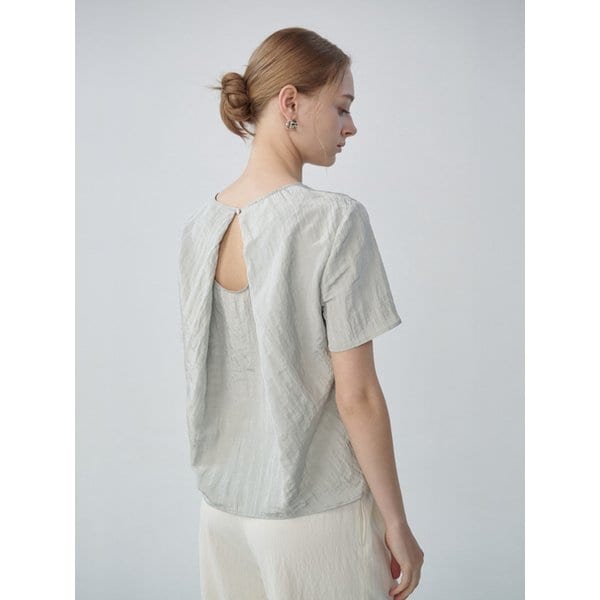 MERDI Back Slit Blouse (Dust Mint)