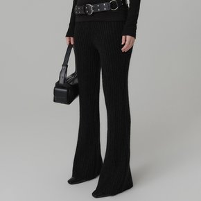 마일로 부츠컷 니트 팬츠_블랙 / MILO BOOT CUT KNIT PANTS_BLACK