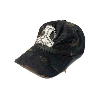 코드 Peaceful Studded Patch cap_Coated Camouflage