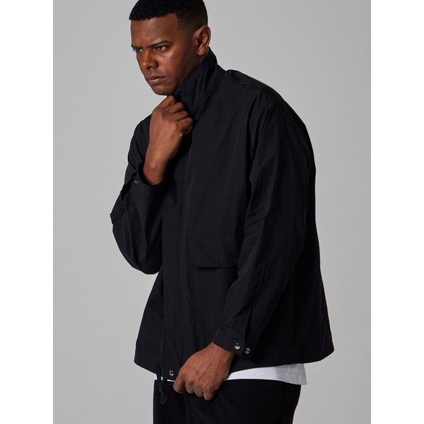 에센셜 나일론 스탠넥 윈드 자켓  _블랙