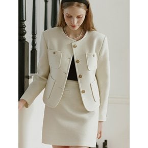 Jane Tweed Mini Skirt - Ivory