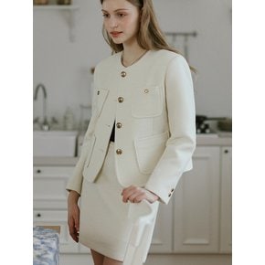 Jane Tweed Mini Skirt - Ivory