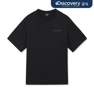 디스커버리 50%▼ 경량 카고포켓 트레이닝 반팔 맨투맨 (BLACK)