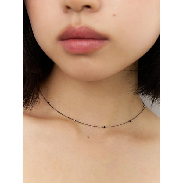 black chain dol necklace