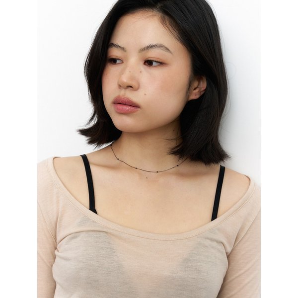 black chain dol necklace