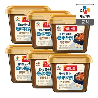 CJ제일제당 [본사배송] 해찬들 물로만끓여도 시원깔끔한 바지락꽃게 된장찌개양념 450g X 6개