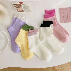 파스텔 배색 골지 중목 패션양말 5color DK 1010774_P438425856