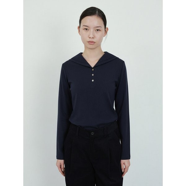 Shawl-Collar Jersey Top (2color)