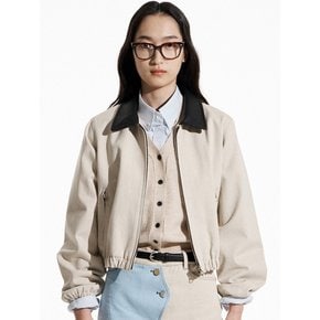 [WOMAN] HEAVY COTTON WORKWEAR CROP JACKET [SETUP] CREAM