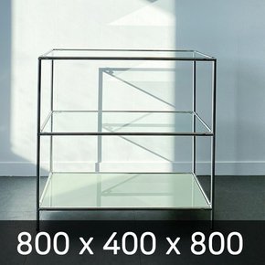 주문제작 유리 모듈 선반 진열대 3단 대형 컬러1