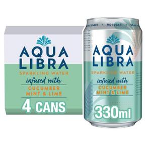 [해외직구] Aqua Libra 아쿠아리브라 오이 민트 앤 라임 스파클링 워터 330ml 4입