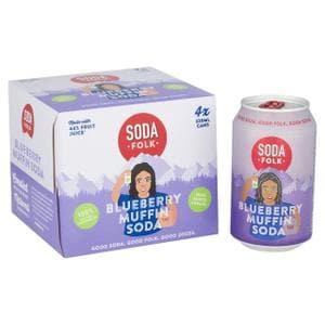  [해외직구] Soda Folk 소다포크 44% 과일 주스 블루베리 머핀 소다 탄산음료 330ml 4캔