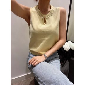칼라거펠트 26SS 여성 판나콧타 진주 여성 나시 티셔츠