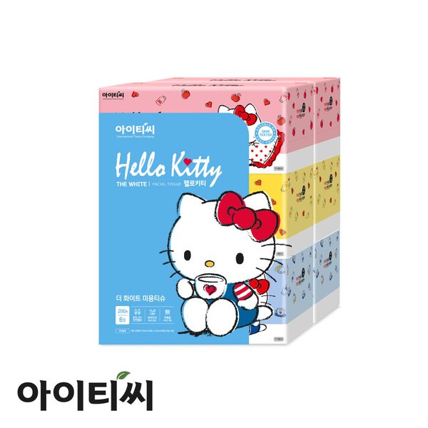 2겹 더화이트 미용티슈(200매) 6입X1팩(6개입)